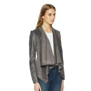 Blank NYC Faux Leather & Suede Jacket - Charcoal Grey